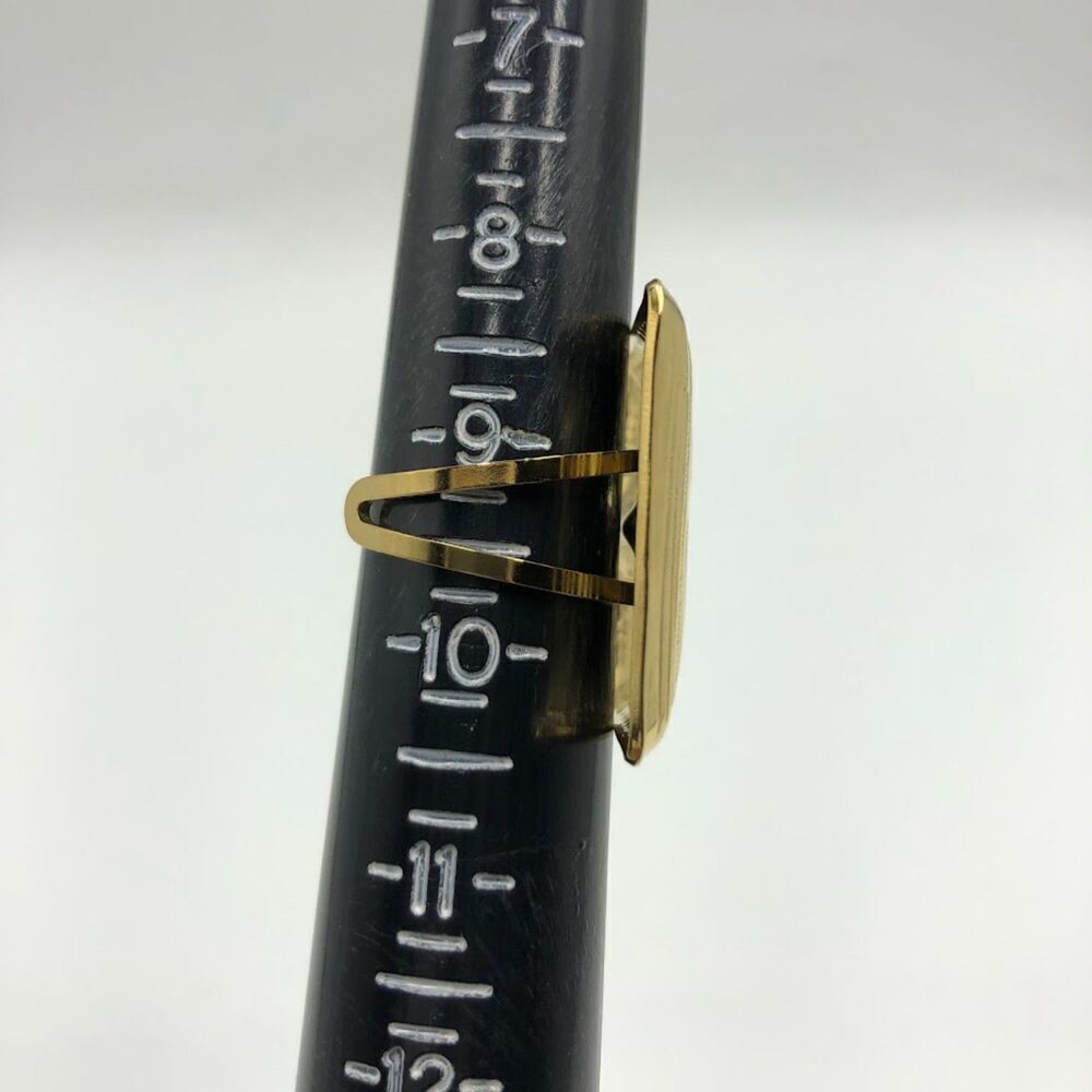 18K Gold Plated Women's Square Abstract Modern Finger Ring Open Back Waterproof - Picture 10 of 10